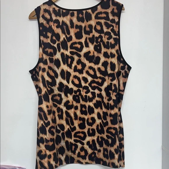 Amazon 5X Women’s Leopard Print Stretch Tank #plus #animalprint #fancy #chic - Picture 5 of 8